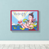 LEINWAND - Gebet der Göttin das tibetische Mantra (Insitu (Holzboden))