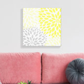 Leinwand Gelb und Grau Dahlia (Insitu (Wohnzimmer))