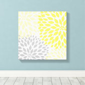 Leinwand Gelb und Grau Dahlia (Insitu (Holzboden))