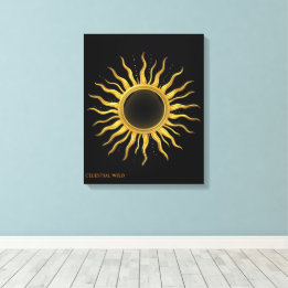 Leinwand Golden Sonnenfinsternis Himmels-Wandkunst