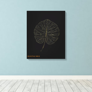 Leinwand Goldenes Monstera-Blatt Moderne Schwarz-W