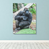 Leinwand Gorilla am Zoo (Insitu (Holzboden))