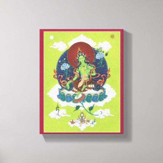 LEINWAND - Green Tara - Die wichtigste Buddha-Frau (Vorderseite)
