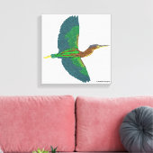 Leinwand - Grüner Heron (weiß) (Insitu (Wohnzimmer))