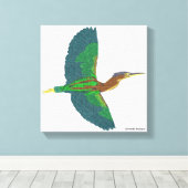 Leinwand - Grüner Heron (weiß) (Insitu (Holzboden))