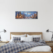 Leinwand Holiday Art-Snowy Village Scene (Insitu (Schlafzimmer))