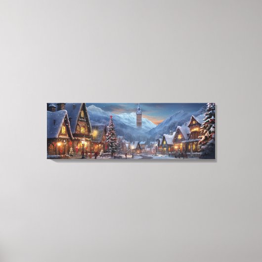 Leinwand Holiday Art-Snowy Village Scene (Vorderseite)