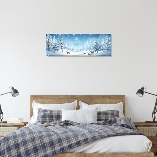 Leinwand Holiday Art-Winter Hirsche Szene (Insitu (Schlafzimmer))