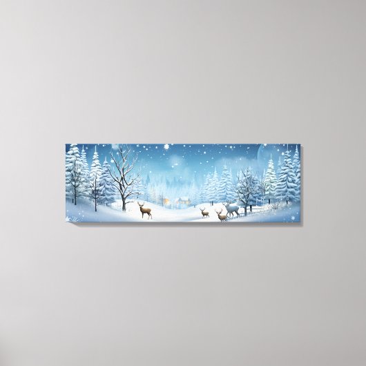Leinwand Holiday Art-Winter Hirsche Szene (Vorderseite)