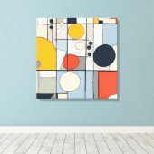 "Leinwand im Mondrian-Stil Art 2" Leinwanddruck (Insitu (Holzboden))