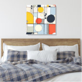 "Leinwand im Mondrian-Stil Art 2" Leinwanddruck (Insitu (Schlafzimmer))