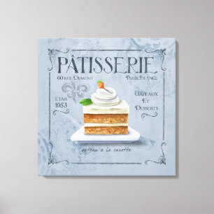 Leinwand in französischer Küche, Karottenkuchen