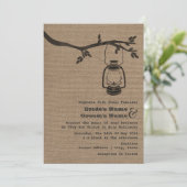 Leinwand-inspirierte/Campings-Hochzeit im Freien Einladung (Stehend Vorderseite)