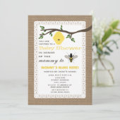 Leinwand-inspirierte Honig-Bienen-Themed Einladung (Stehend Vorderseite)