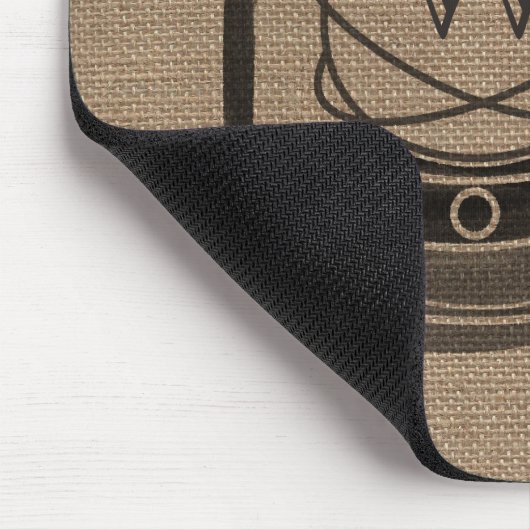 Leinwand-inspirierte Monogramm-Öl-Laterne Mousepad (Ecke)