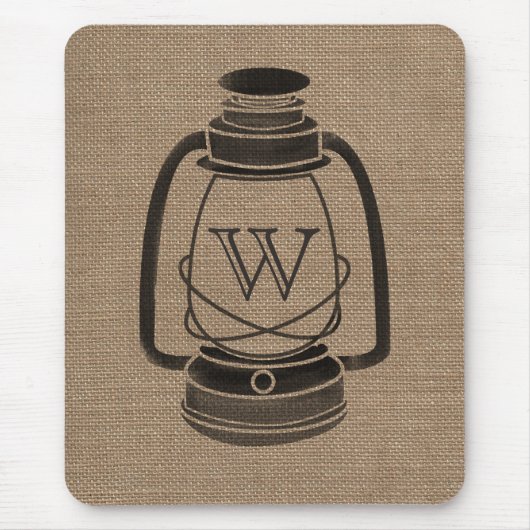 Leinwand-inspirierte Monogramm-Öl-Laterne Mousepad (Vorne)