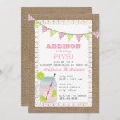 Leinwand-inspirierte rosa Limonade u. Limoner Einladung (Vorne/Hinten)