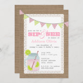 Leinwand-inspirierte rosa Limonade u. Limoner Sip Einladung (Vorne/Hinten)