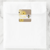 Leinwand-inspirierte Wildblumen u. Quadratischer Aufkleber (Tasche)