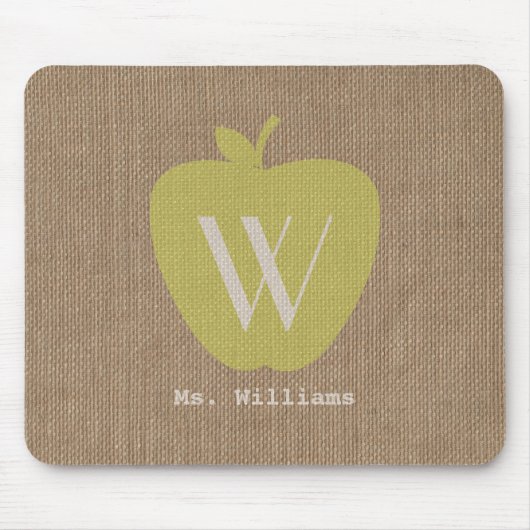 Leinwand-inspirierter Monogramm-Lehrer Mousepad (Vorne)