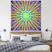 Leinwand Kaleidoskop-Star, Lila-Gelbe Grüne Kunst (Insitu (Schlafzimmer))