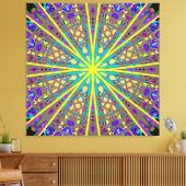 Leinwand Kaleidoskop-Star, Lila-Gelbe Grüne Kunst (Insitu (Wohnzimmer))