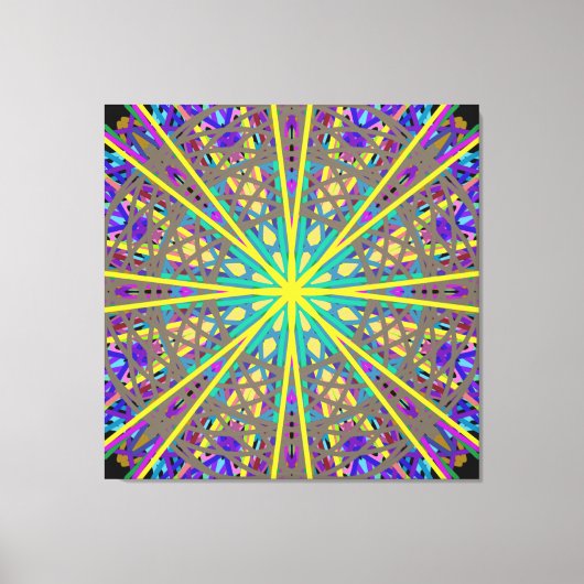 Leinwand Kaleidoskop-Star, Lila-Gelbe Grüne Kunst (Vorderseite)
