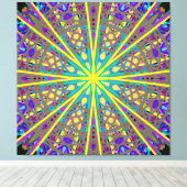 Leinwand Kaleidoskop-Star, Lila-Gelbe Grüne Kunst (Insitu (Holzboden))