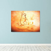 Leinwand: Kaninchen in der Wüste für Tierliebhaber Leinwanddruck (Insitu (Holzboden))