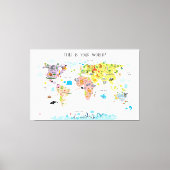 Leinwand Kinder Weltkarte Kinderzimmer (Vorderseite)