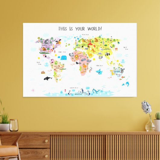 Leinwand Kinder Weltkarte Kinderzimmer (Insitu (Wohnzimmer))