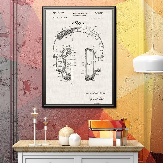 Leinwand | Kopfhörer-Patent Poster