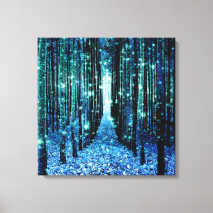 Leinwand Kunst: Magischer Wald Türkis Aquamarin