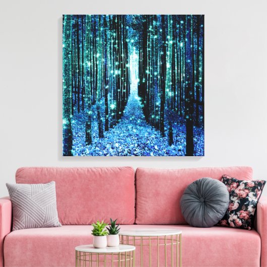 Leinwand Kunst: Magischer Wald Türkis Aquamarin (Insitu (Wohnzimmer))