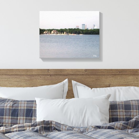 LEINWAND: Lake Harriet Parkway & Mpls, Skyline, MN Leinwanddruck (Insitu (Schlafzimmer))