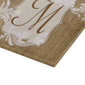 Leinwand-Land-Spitze-Monogramm-Glasschneiden-Brett Schneidebrett (Ecke)