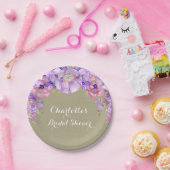 Leinwand-lila lila BlumenBrautparty-Platte Pappteller (Party)