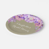 Leinwand-lila lila BlumenBrautparty-Platte Pappteller (Schrägansicht)