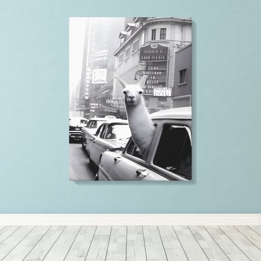 Leinwand Llama Mauer (Insitu (Holzboden))