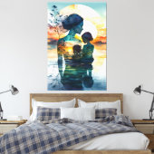 Leinwand malt Mutter und ihre beiden Söhne.p (Insitu (Schlafzimmer))