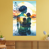 Leinwand malt Mutter und ihre beiden Söhne.p (Insitu (Wohnzimmer))