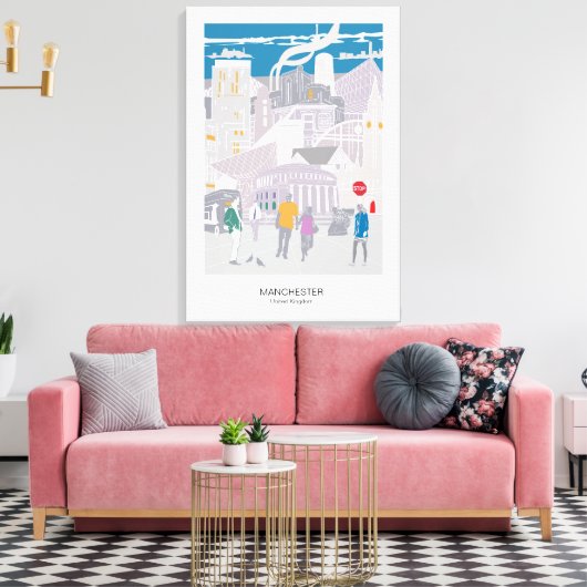 Leinwand Manchester Skyline Illustration (Insitu (Wohnzimmer))