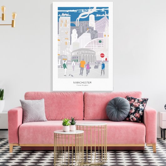 Leinwand Manchester Skyline Illustration (Insitu (Wohnzimmer))