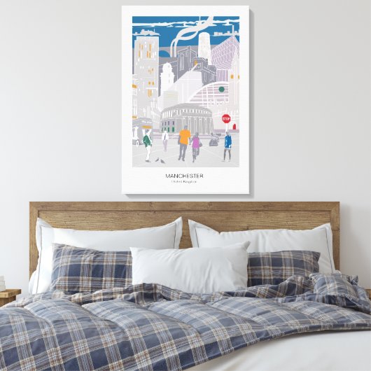 Leinwand Manchester Skyline Illustration (Insitu (Schlafzimmer))