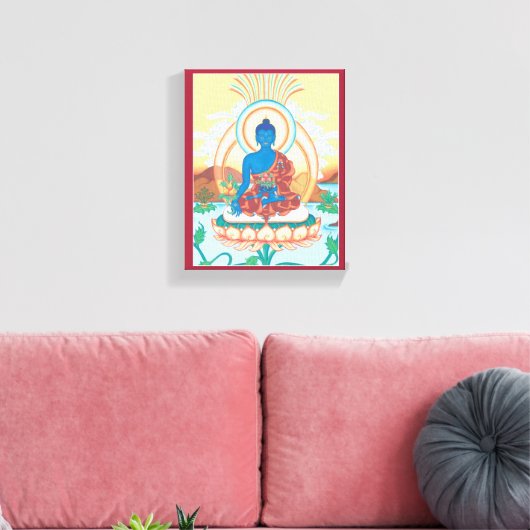 LEINWAND - Medizin Buddha - Buddha des heilenden P (Insitu (Wohnzimmer))