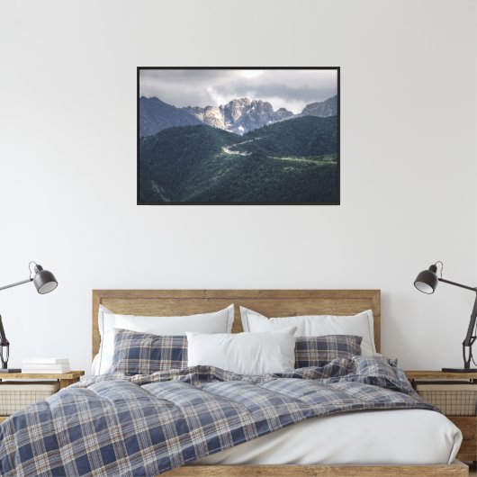 Leinwand mit Aussicht auf Berge (Insitu (Schlafzimmer))