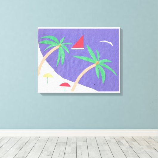 Leinwand mit Beachszene (Insitu (Holzboden))