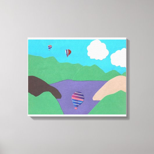 Leinwand mit Berg- und Seenlandschaft (Vorderseite)