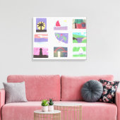 Leinwand mit bunten Szenen (Insitu (Wohnzimmer))