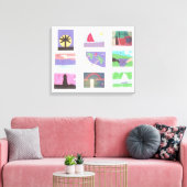 Leinwand mit bunten Szenen (Insitu (Wohnzimmer))